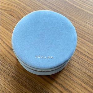 Sezane blue velvet jewelry case
